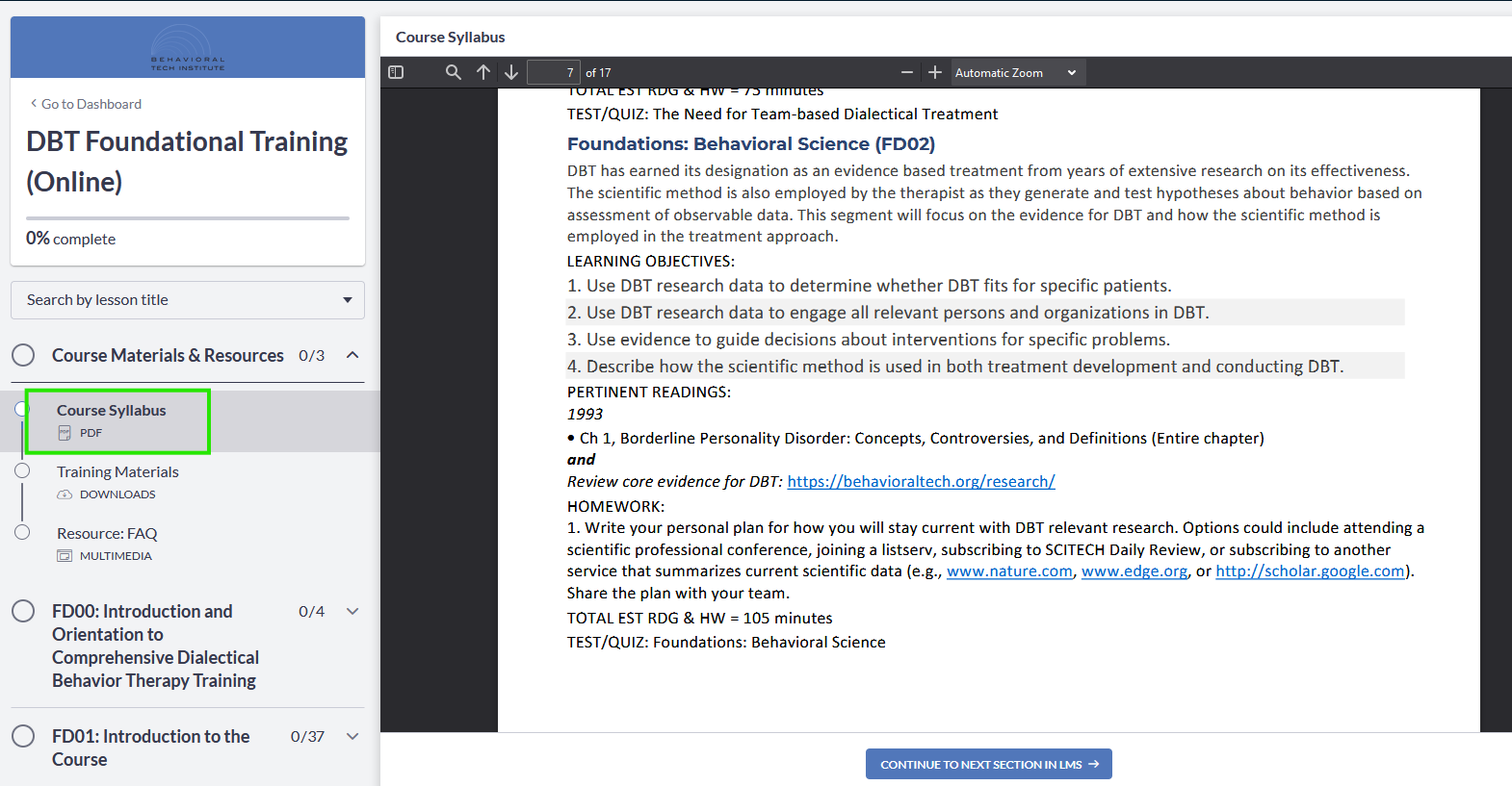 Learning Management System Behavioral Tech Institute - The World's Foremost Linehan-trained DBT Professionals